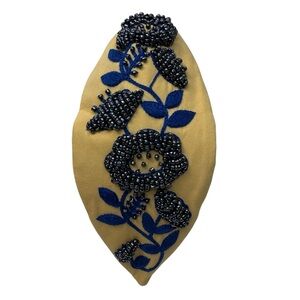 281. The Two Tone Royal Floral Embroidery Beaded Headband